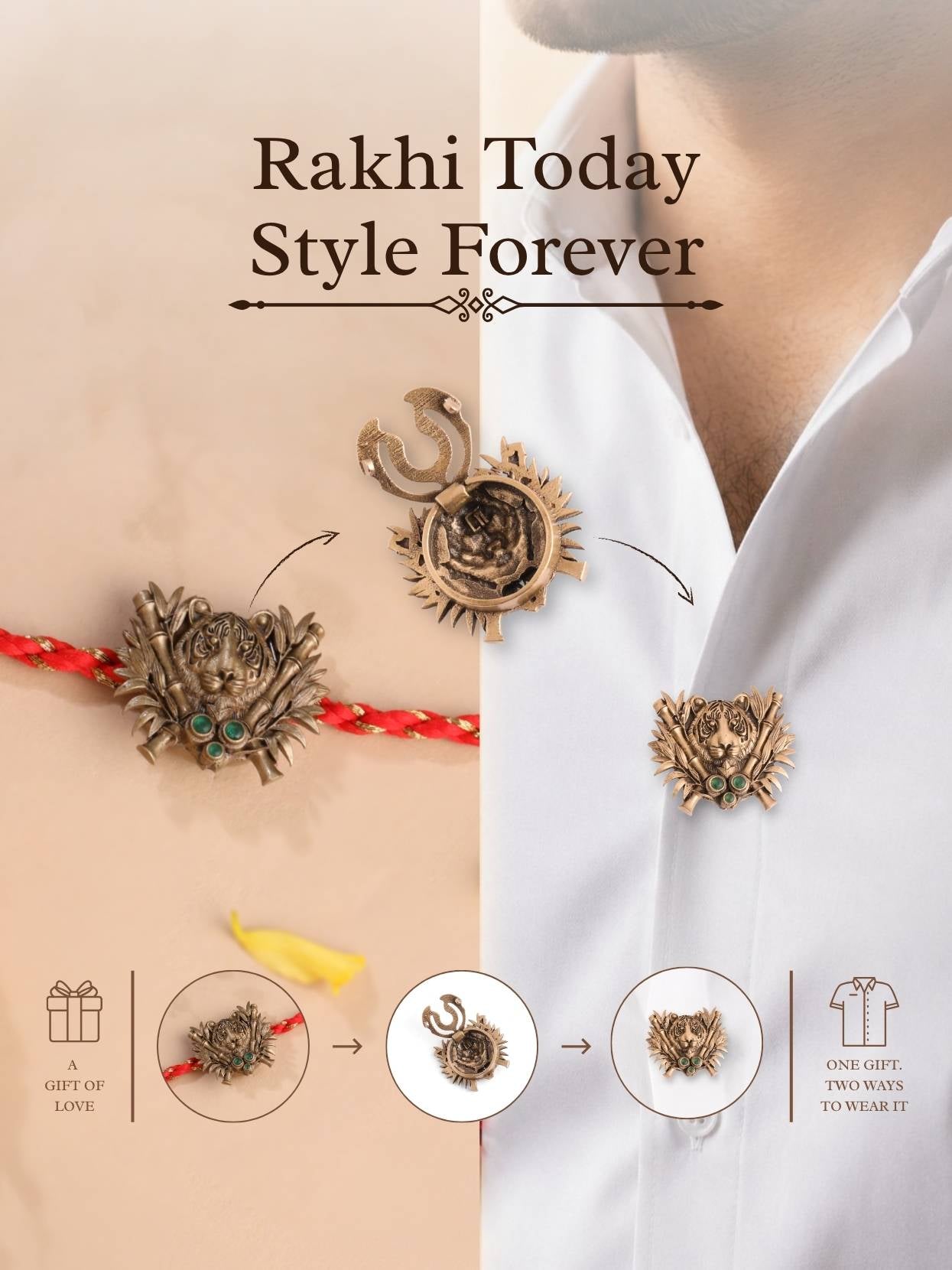 Jungle Kings Convertible Rakhi Button Cover