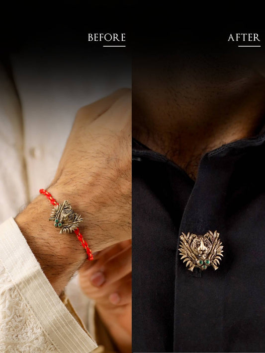 Jungle Kings Convertible Rakhi Button Cover