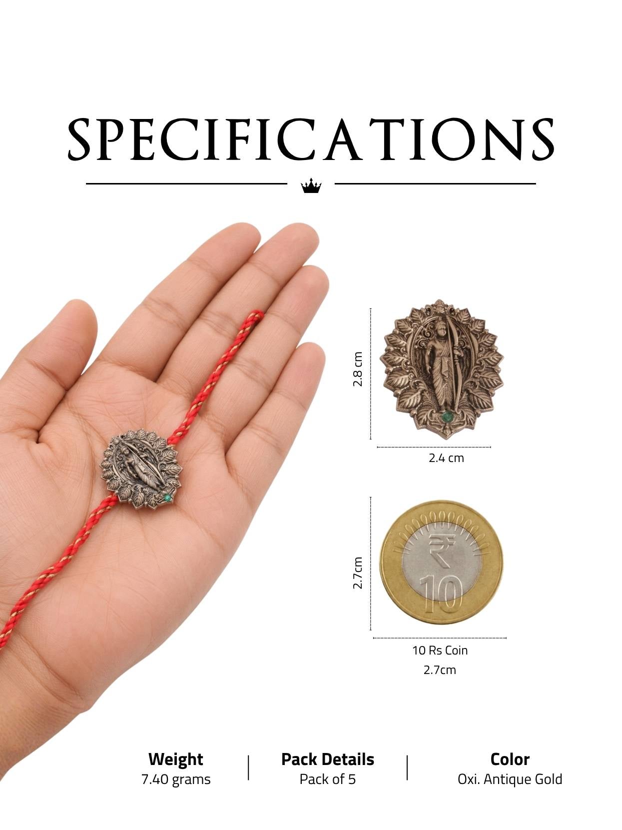 Shri Ram Blessings Convertible Rakhi Button Cover