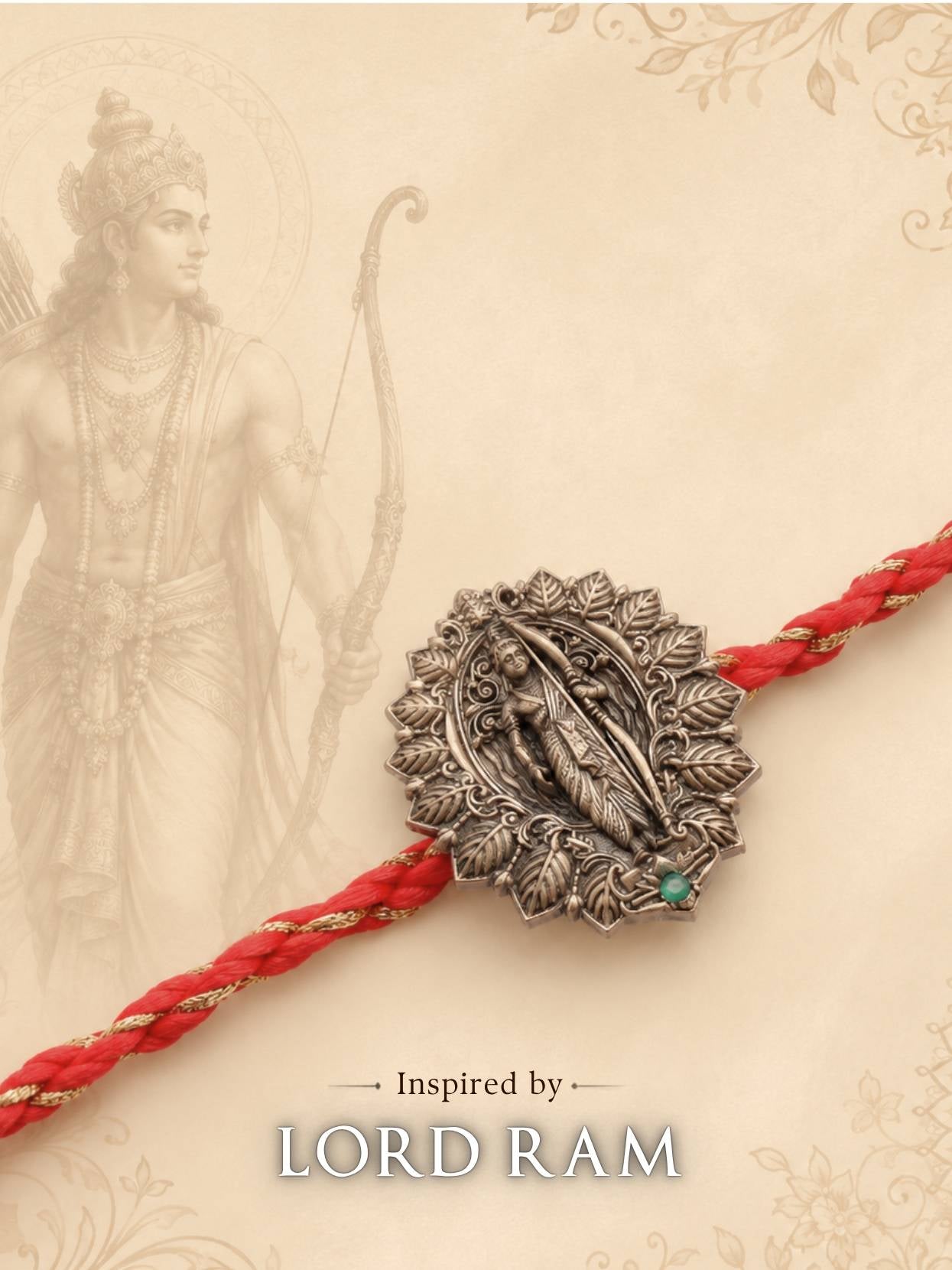 Shri Ram Blessings Convertible Rakhi Button Cover