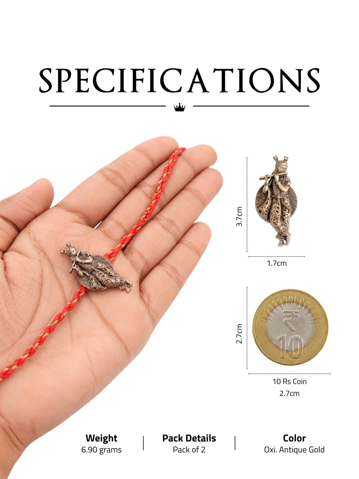 Vrindavan Melody Convertible Rakhi Button Cover