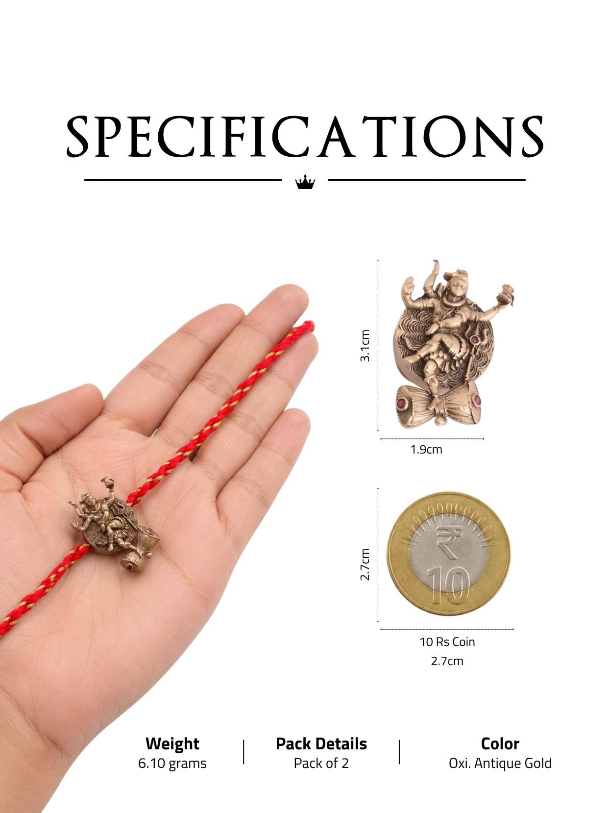 Rudra Shakti Convertible Rakhi Button Cover