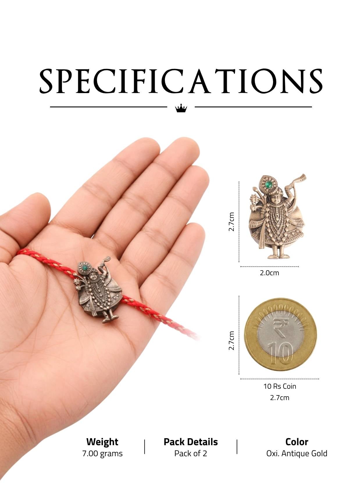 Divine Krishna Convertible Rakhi Button Cover