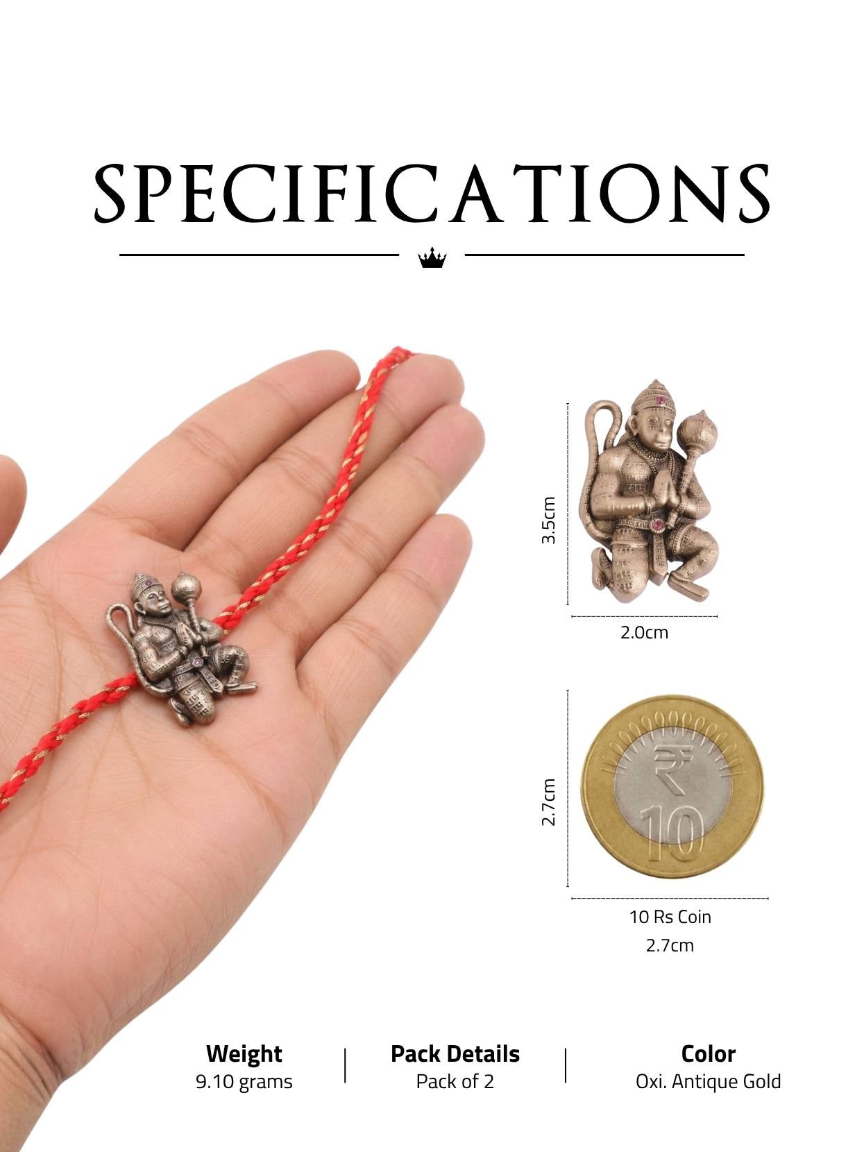 Hanuman Kripa Convertible Rakhi Button Cover