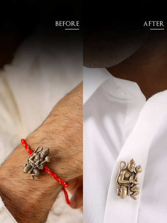 Hanuman Kripa Convertible Rakhi Button Cover