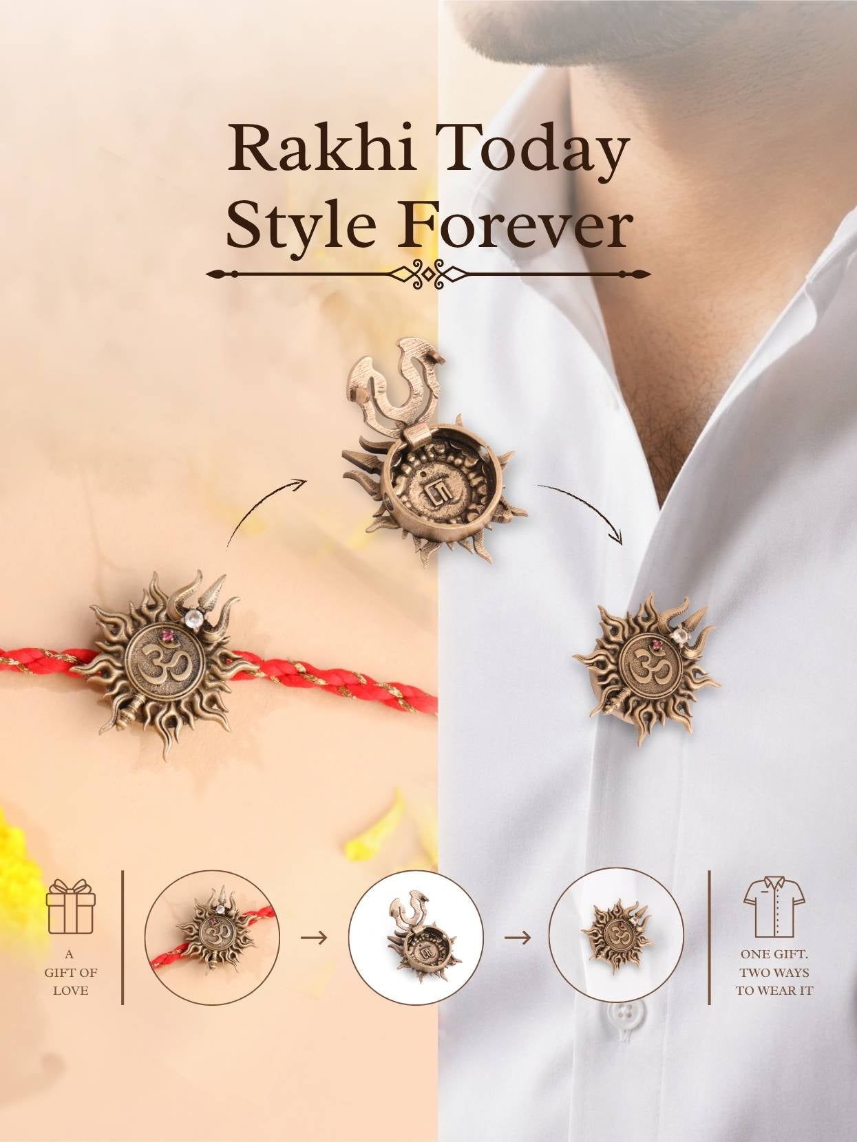 Mahadev Convertible Rakhi Button Cover