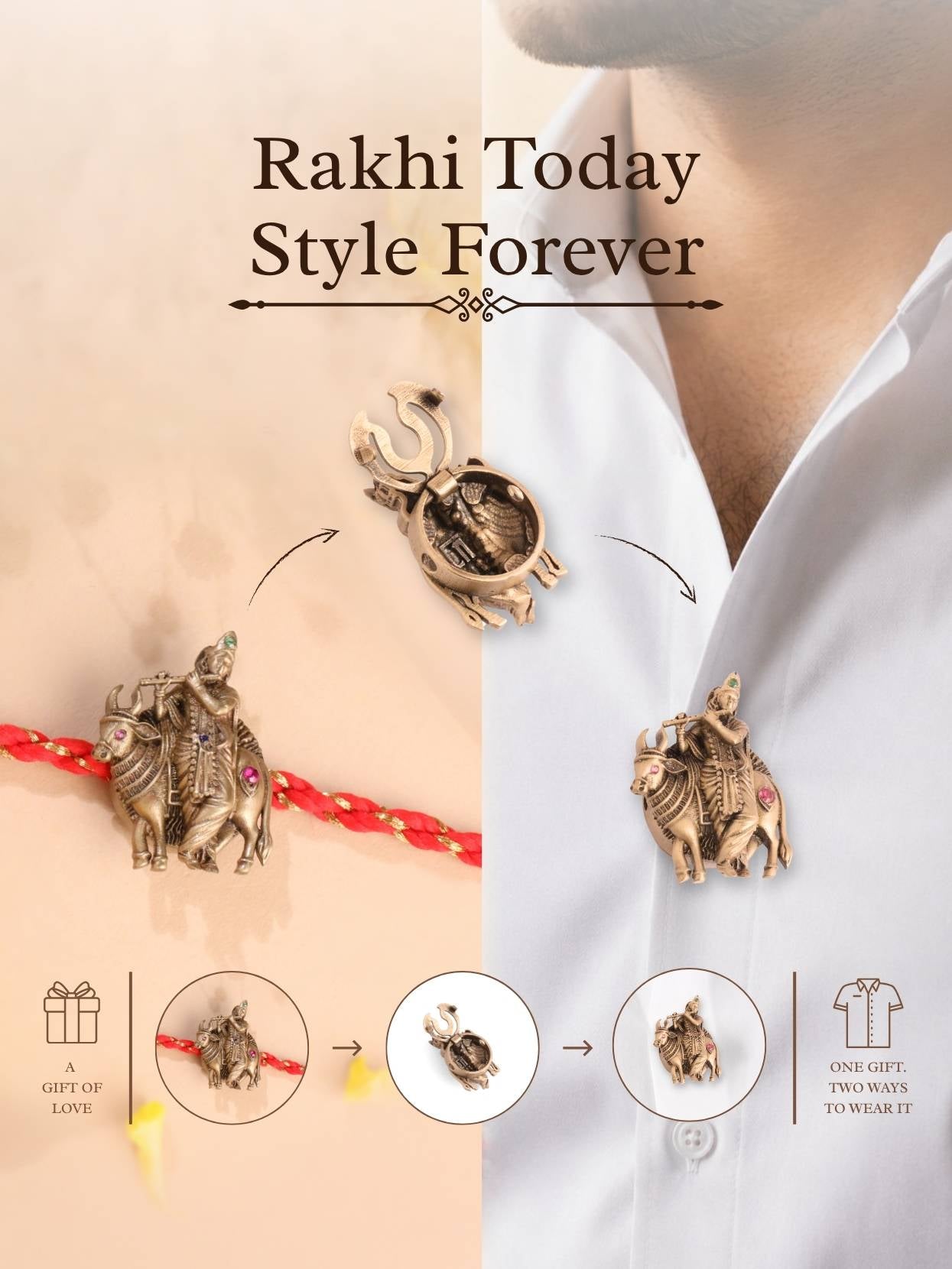 Shyam Sundar Convertible Rakhi Button Cover