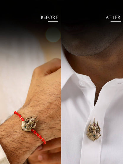 Mahadev Cosmic Trio Convertible Rakhi Button Cover