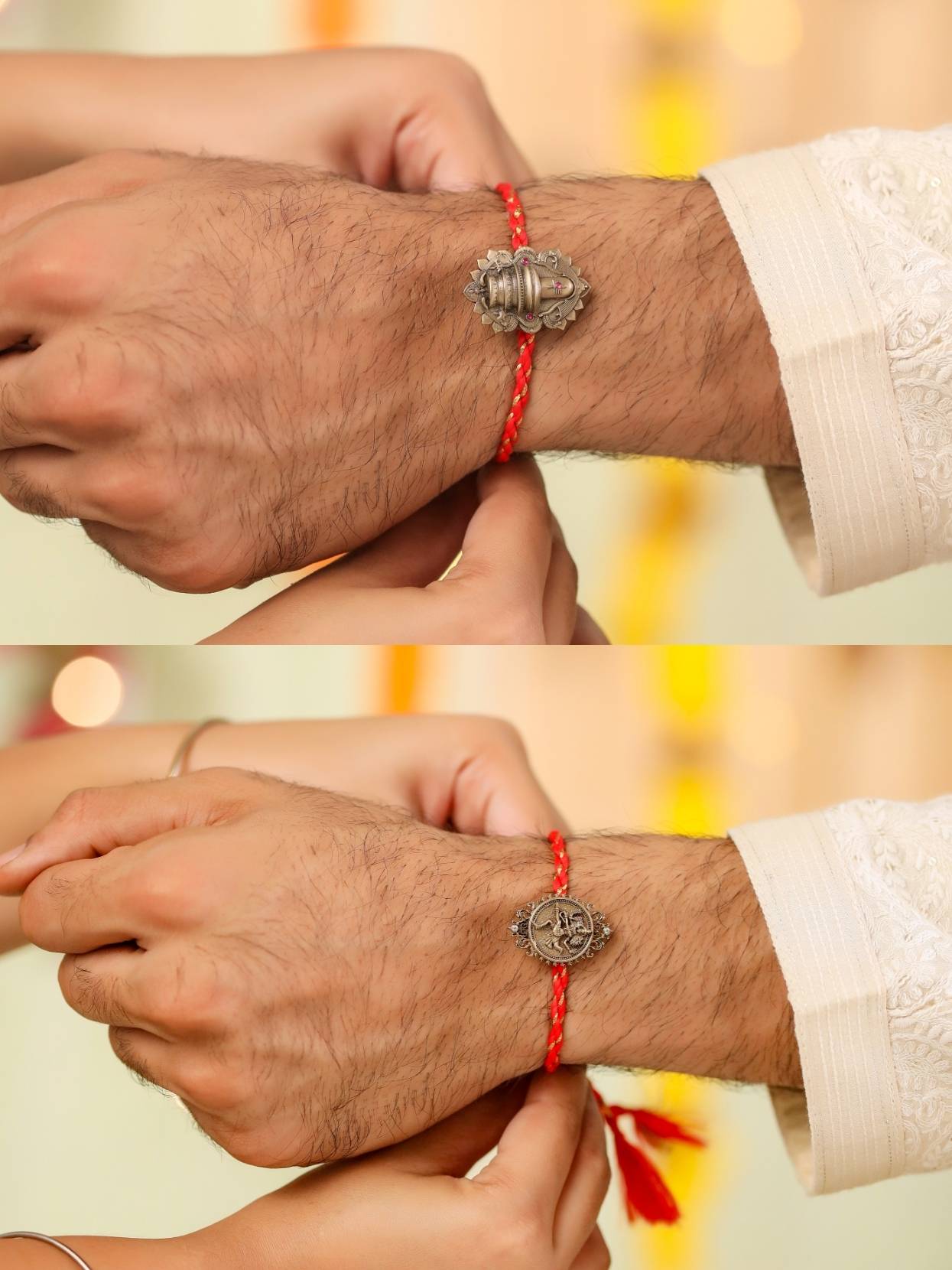 Mahadev Cosmic Trio Convertible Rakhi Button Cover