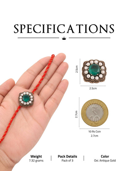 The Royal Trio Convertible Rakhi Button Cover