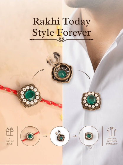 The Royal Trio Convertible Rakhi Button Cover