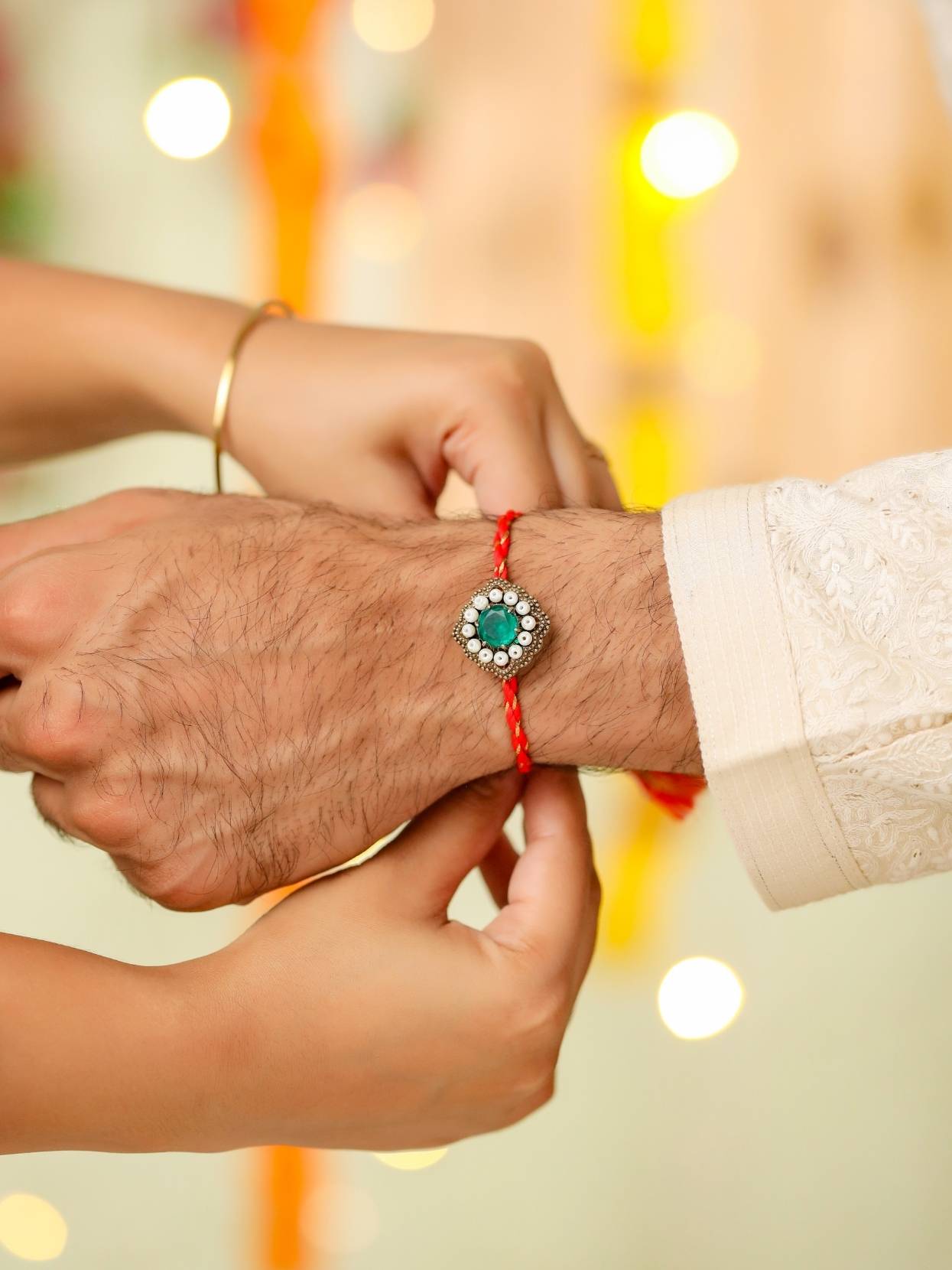 The Royal Trio Convertible Rakhi Button Cover