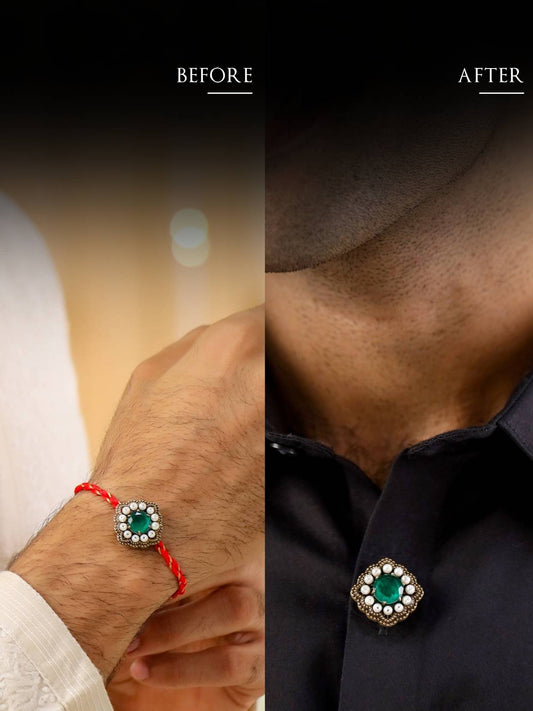 The Royal Trio Convertible Rakhi Button Cover