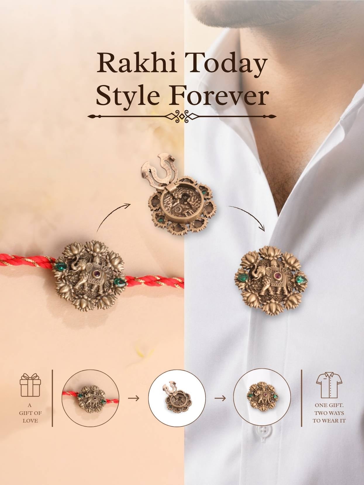 Celestial Convertible Rakhi Button Cover