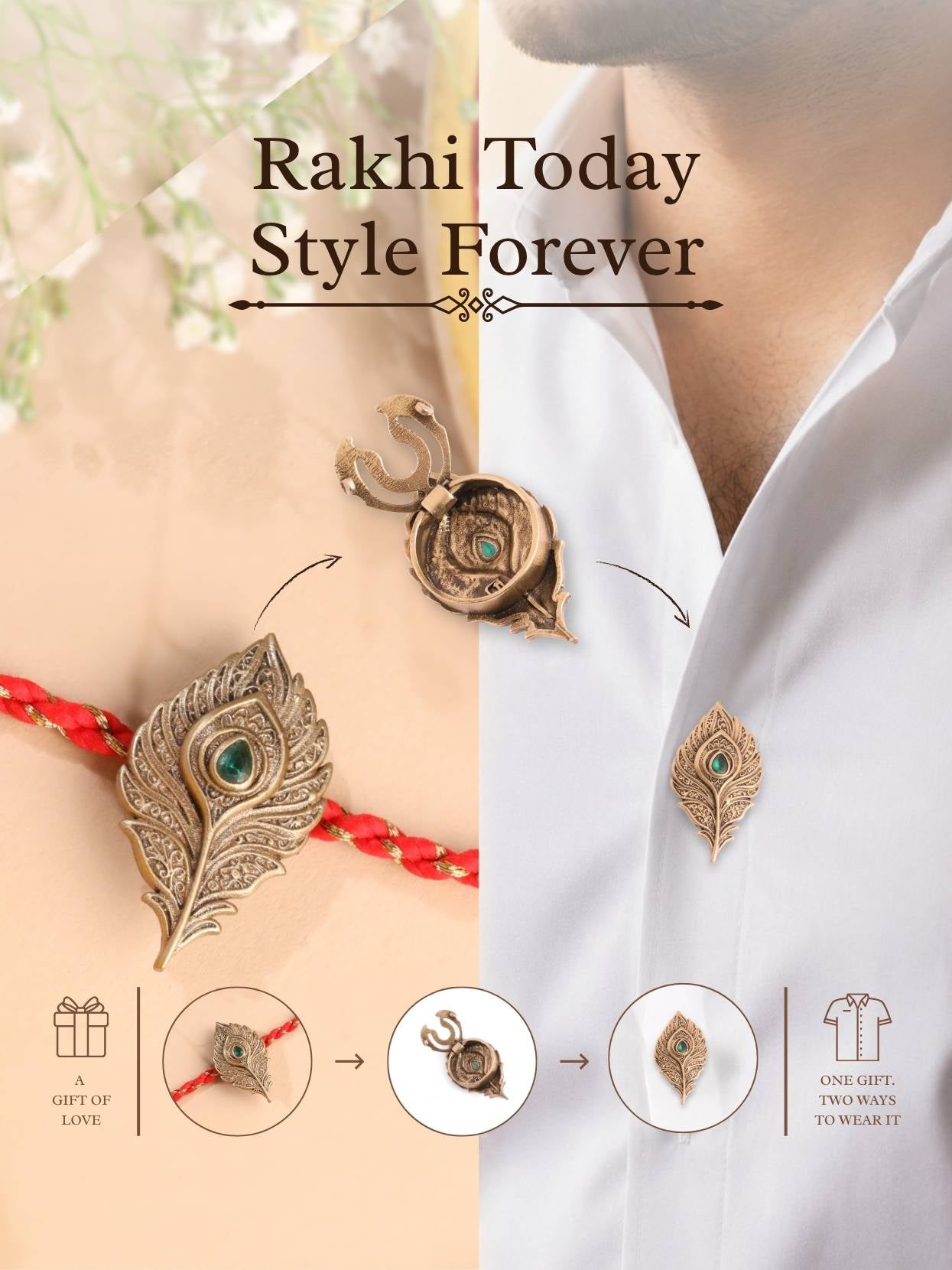 Divine Heritage Convertible Rakhi Button Cover