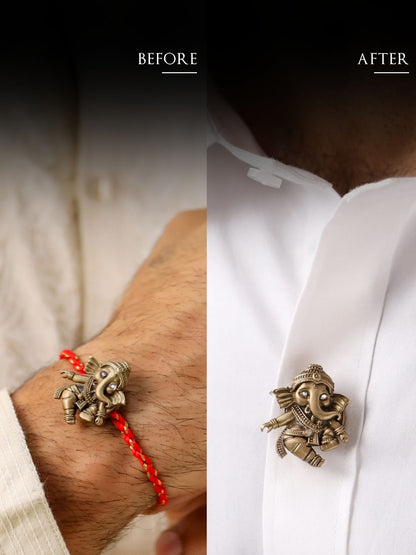Lord Krishna, Shiva & Ganesha Antique Premium Designer Rakhi Button Cover – Pack of 3