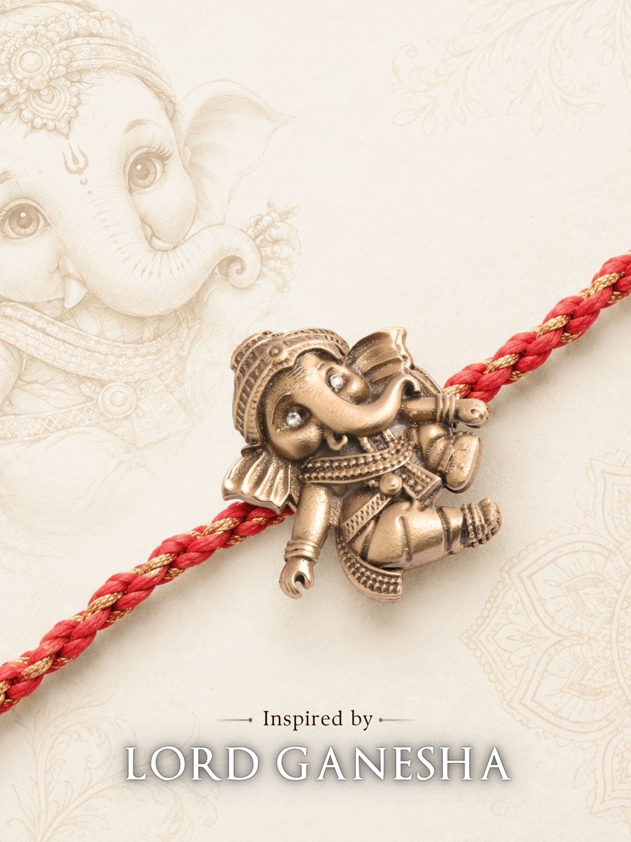 Lord Krishna, Shiva & Ganesha Antique Premium Designer Rakhi Button Cover – Pack of 3