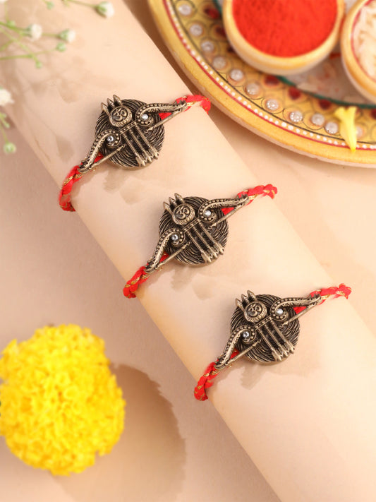 Khatu Shyam Ji Tridhanush Convertible Rakhi Button Cover – Pack of 3
