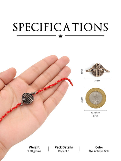Khatu Shyam Ji Tridhanush Convertible Rakhi Button Cover – Pack of 3