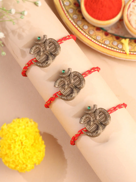 Om Divine Premium Convertible Rakhi Button Cover - Pack of 3