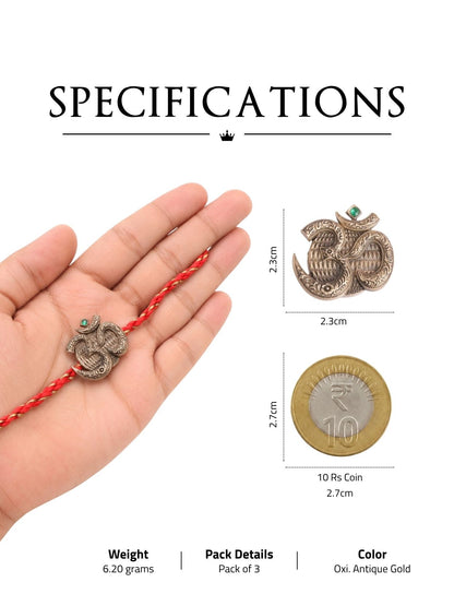 Om Divine Premium Convertible Rakhi Button Cover - Pack of 3