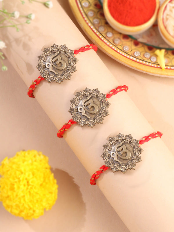 IK Onkar Motif Premium Convertible Rakhi Button Cover - Pack of 3