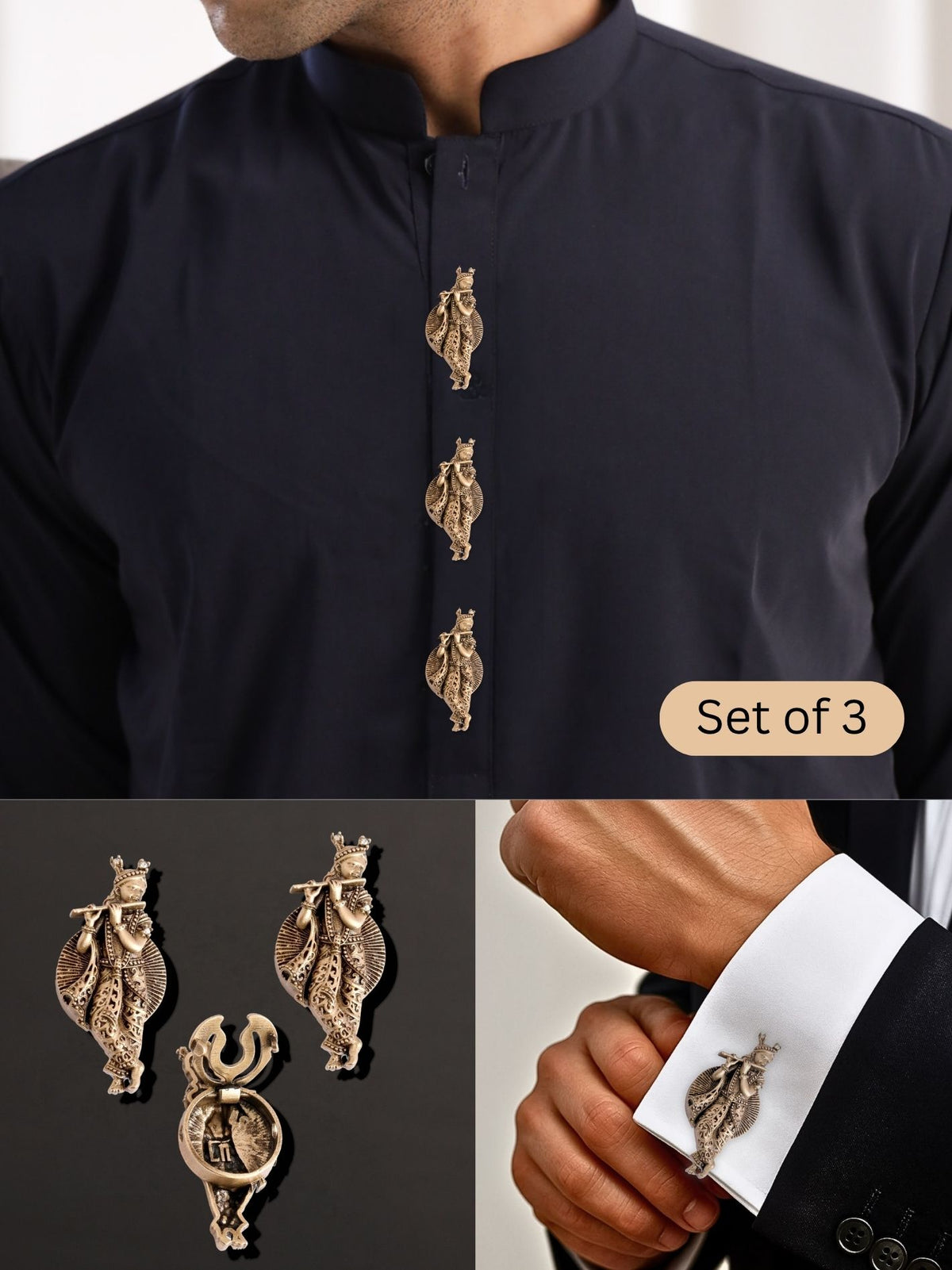 Divine Krishna Button Cover