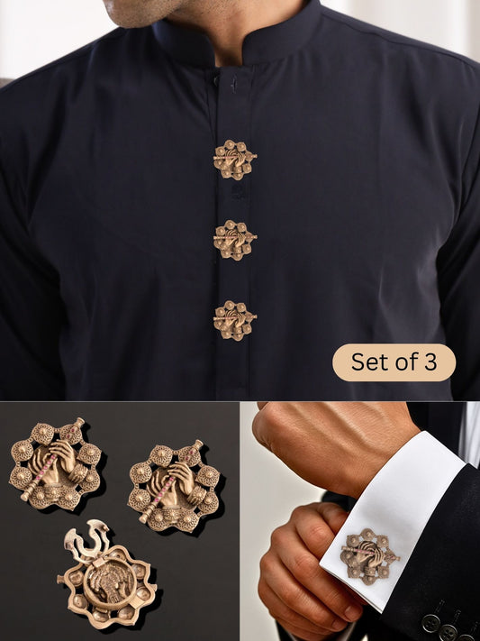 Krishna Flute Button Cover
