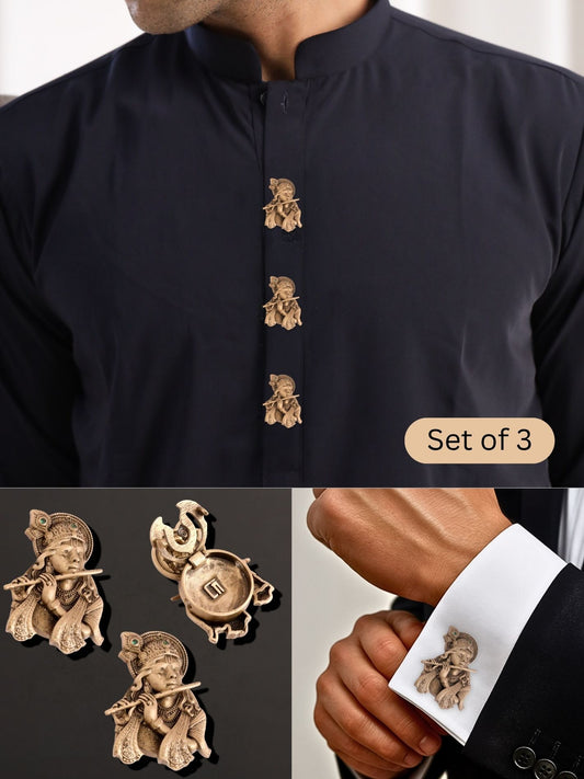 Elegant Krishna Button Cover