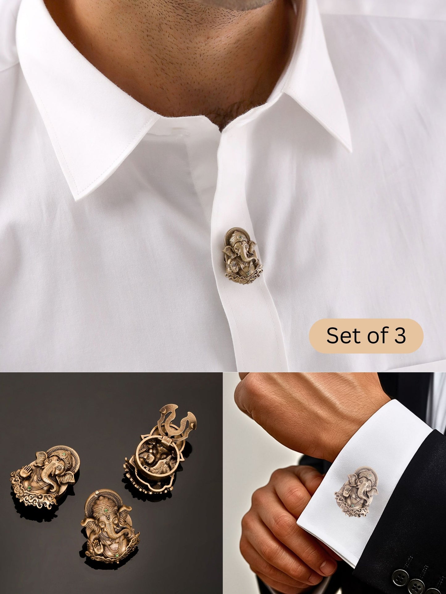 Sacred Ganesha Button Cover