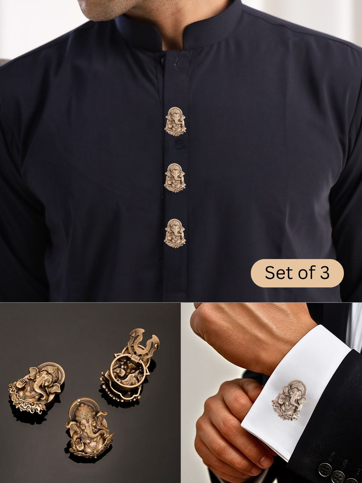 Sacred Ganesha Button Cover