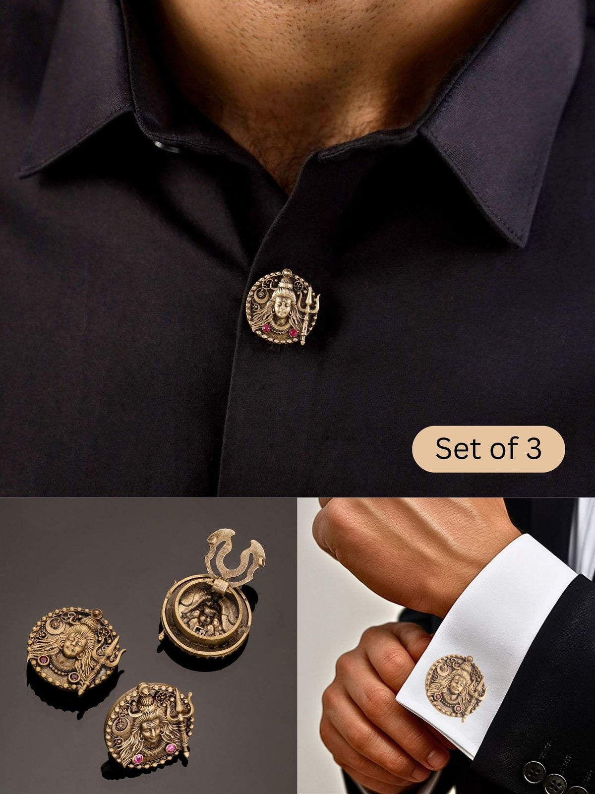 Auspicious shiv Button Cover