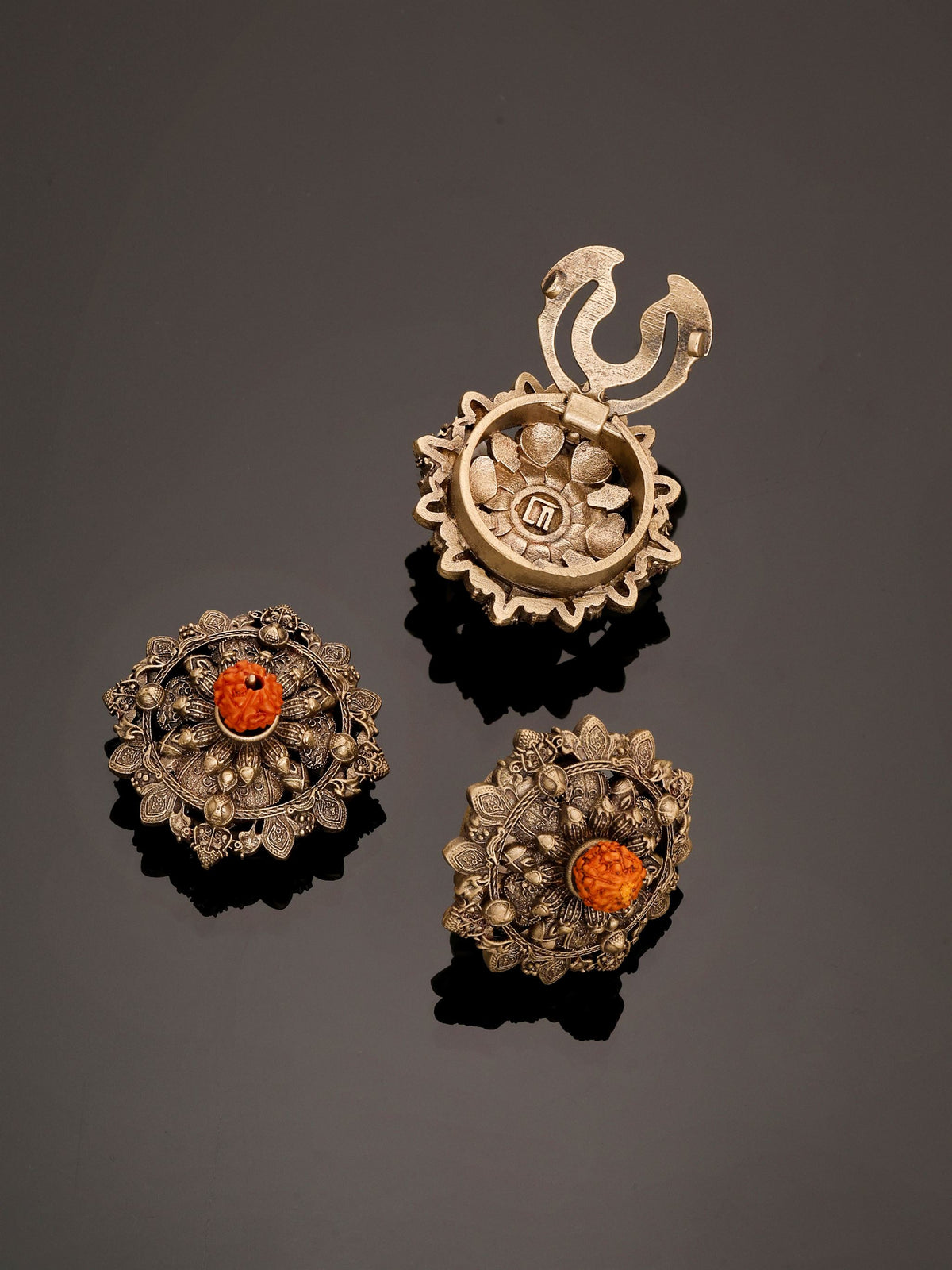 Sacred Rudraksha Floral Button Cover