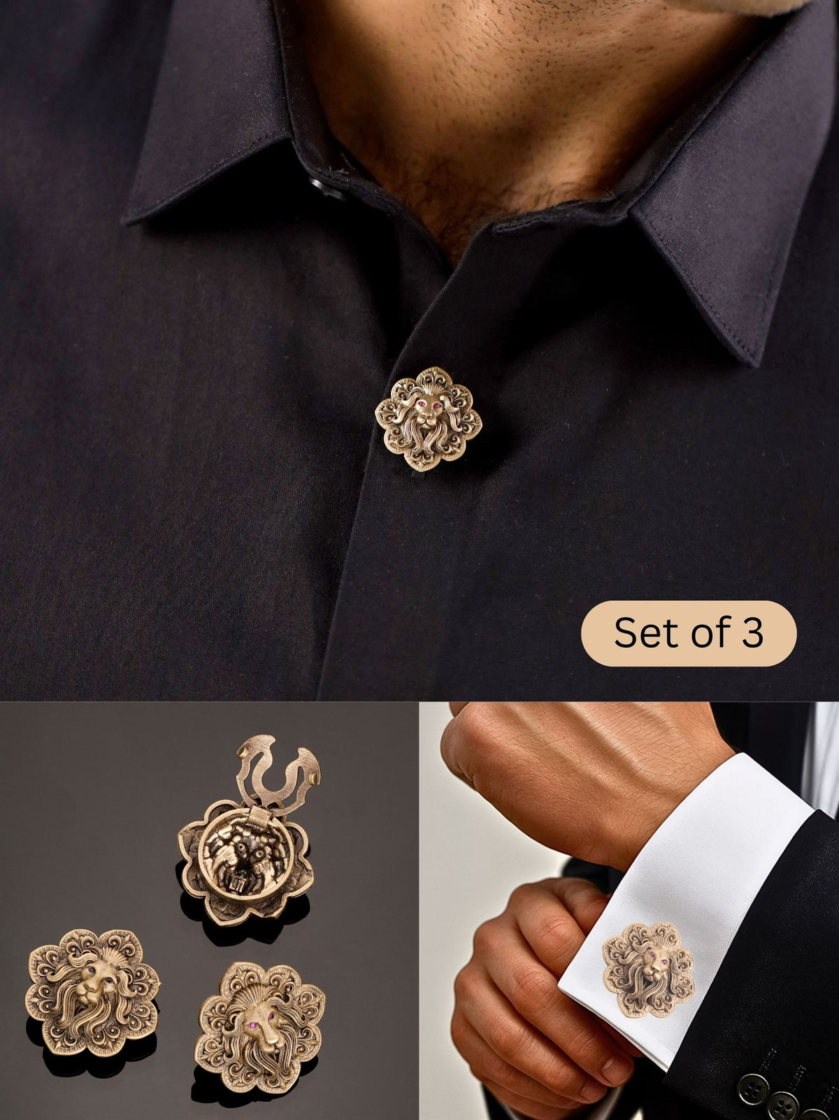 Regal Lion Button Cover