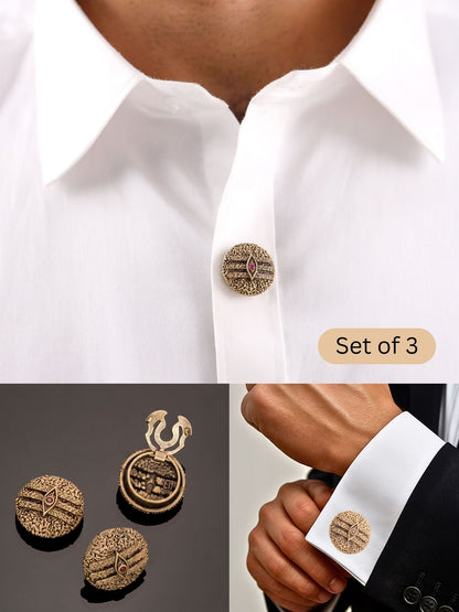 Sacred Tripundra Third Eye Button Cover