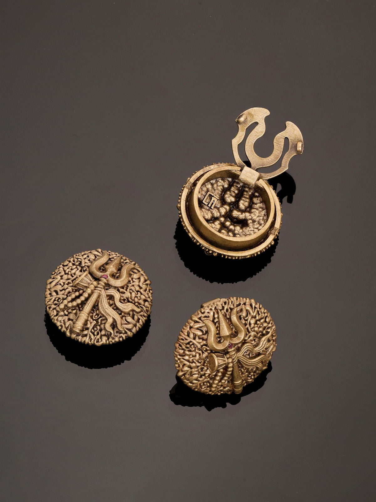 Sacred Trishul Damru Naag Button Cover