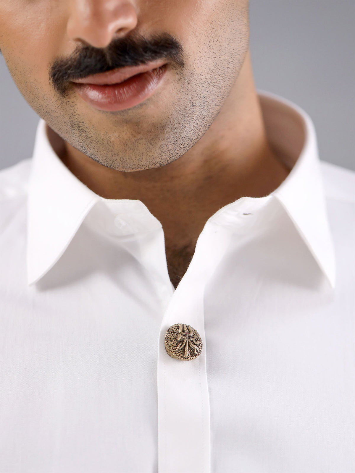 Sacred Trishul Damru Naag Button Cover