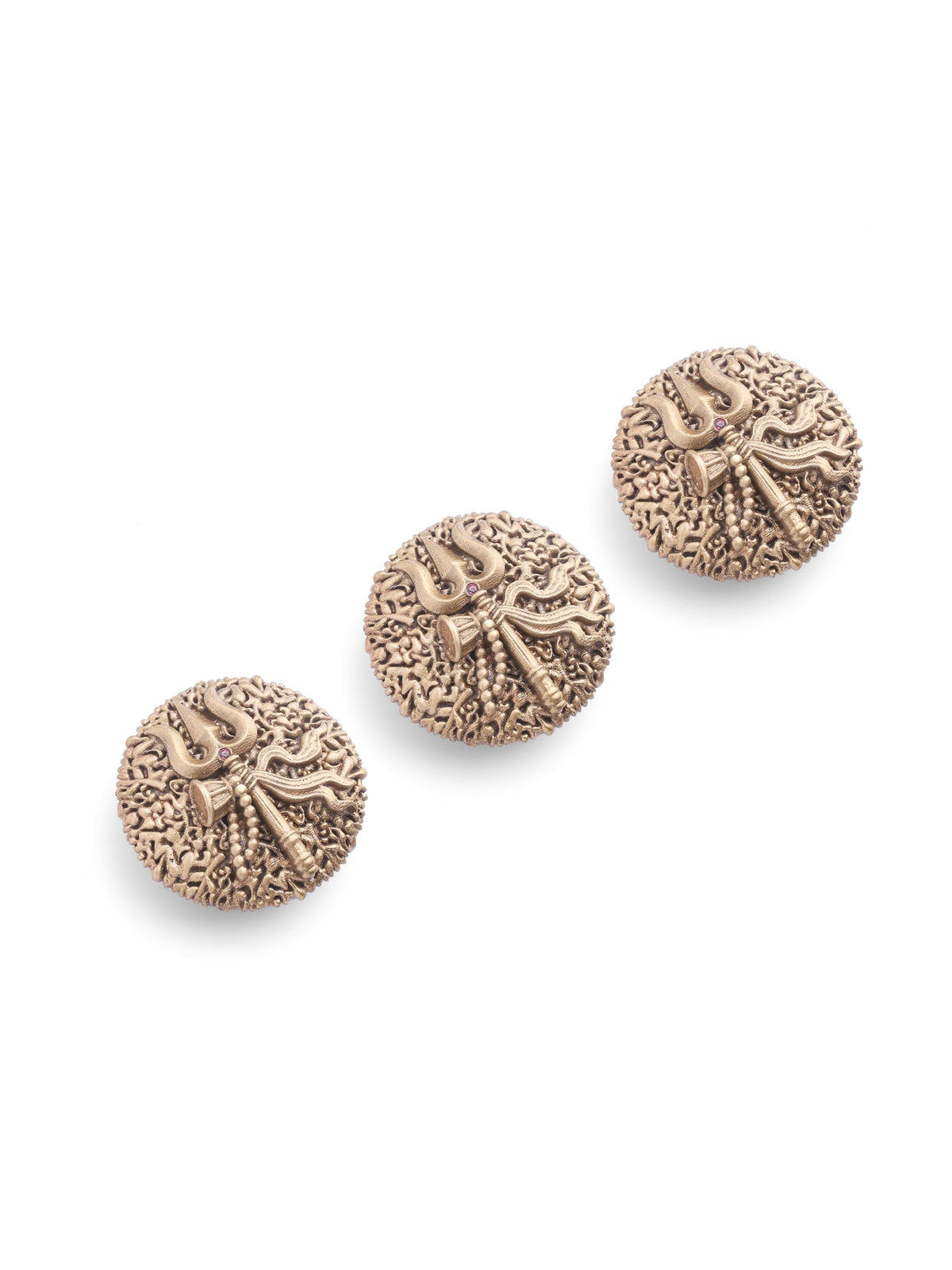 Sacred Trishul Damru Naag Button Cover