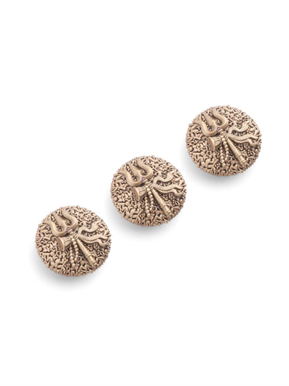 Sacred Trishul Damru Naag Button Cover