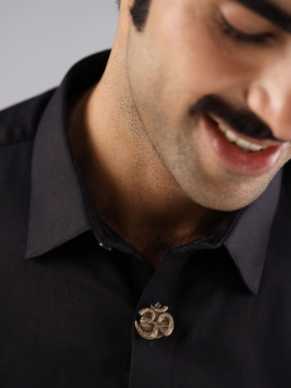 Sacred Om Peacock Button Cover