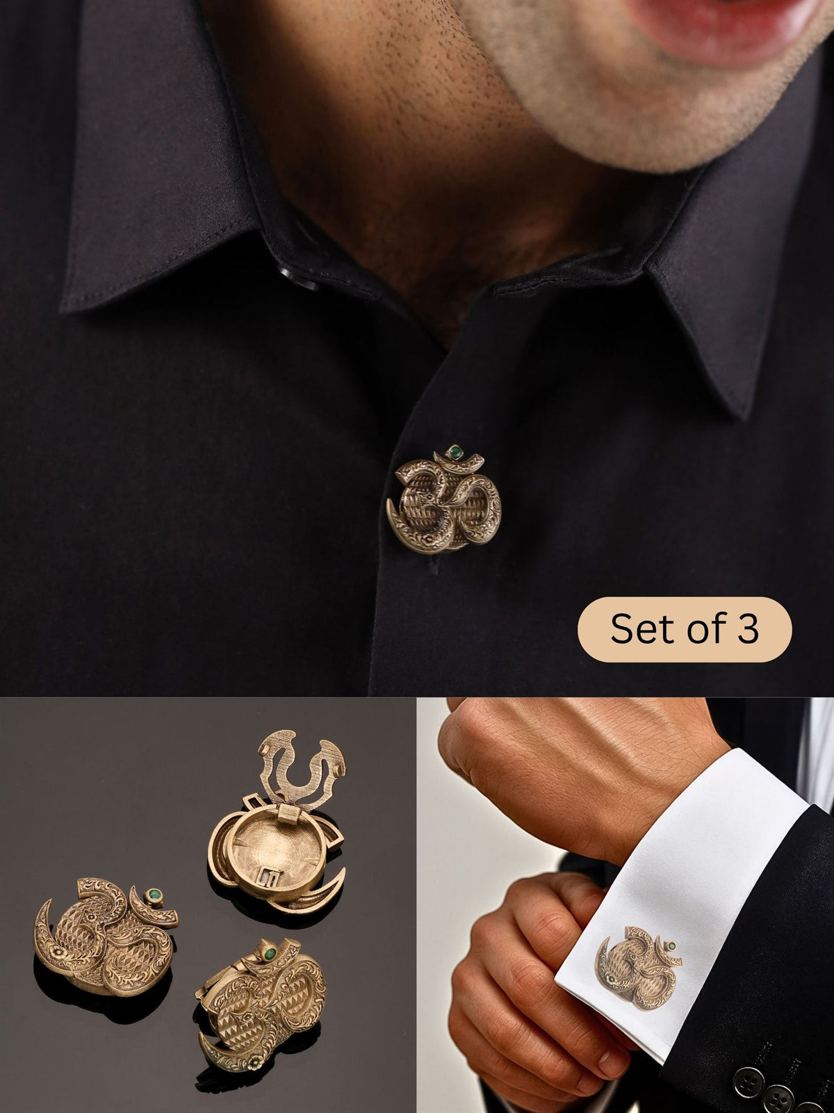 Sacred Om Peacock Button Cover