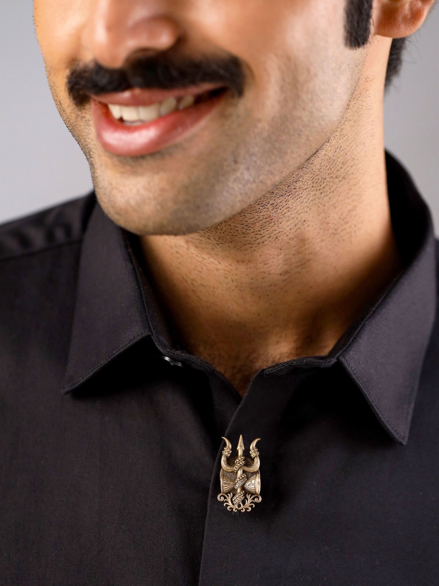 Powerful Trishul Naag Button Cover
