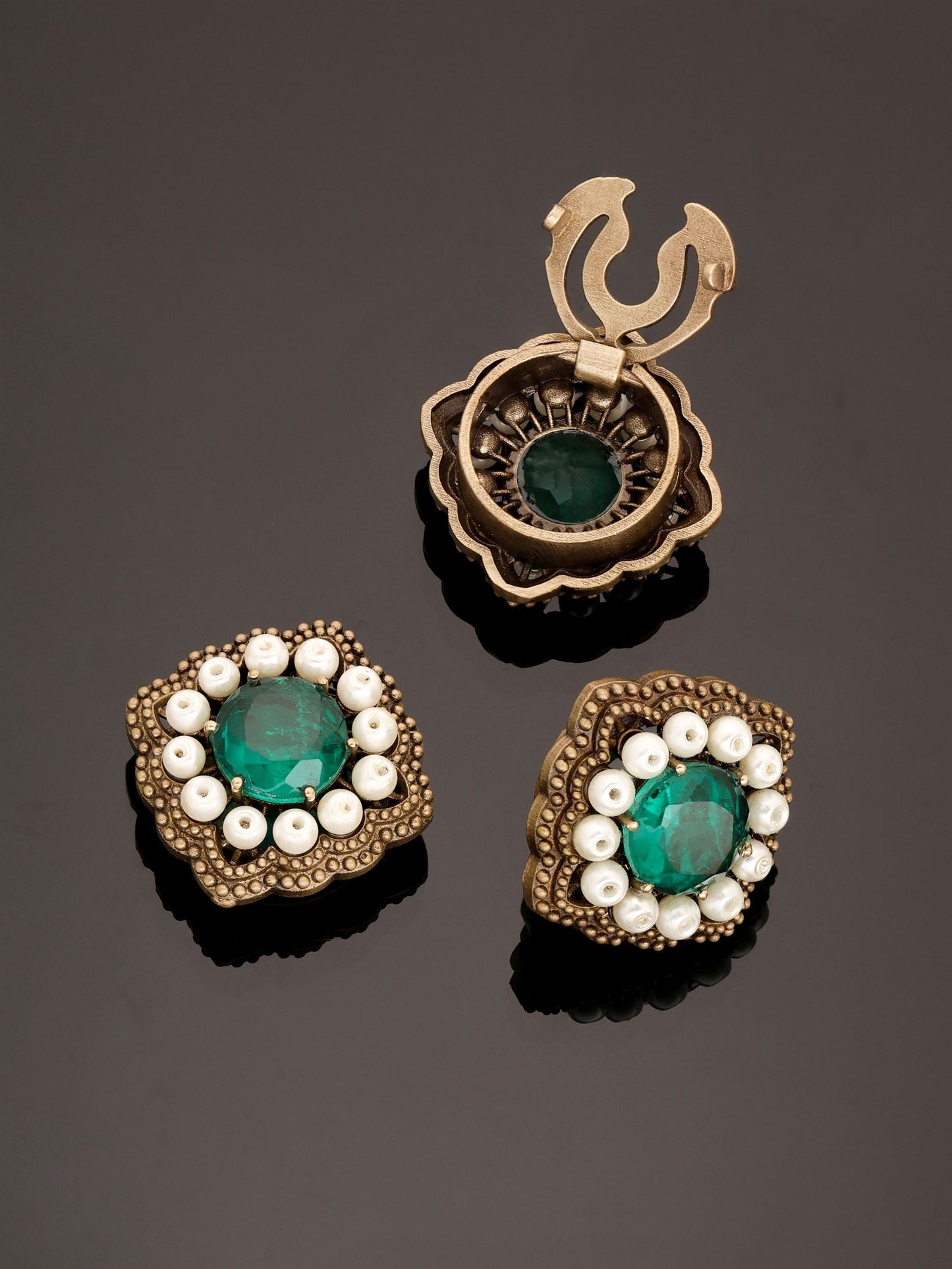 Regal Emerald Pearl Button Cover