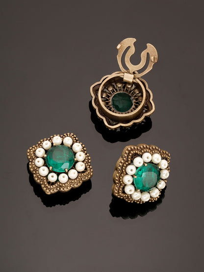 Regal Emerald Pearl Button Cover