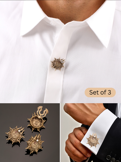 Sacred Om Trishul Button Cover