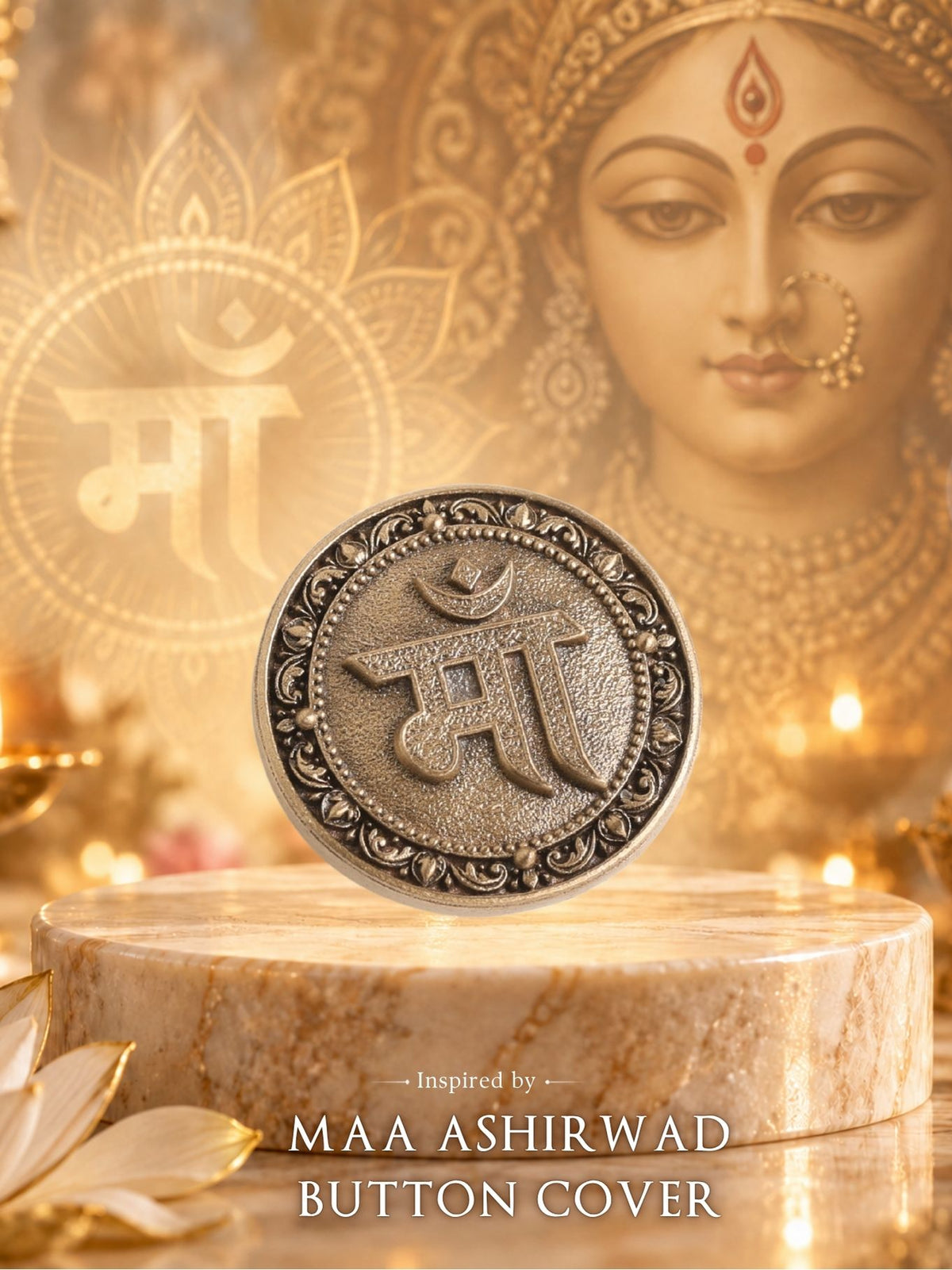 Maa Ashirwad Button Cover