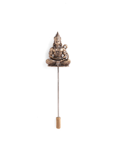 Divine Hanuman Legacy gift set - antique gold gift set for men with divine hanuman legacy motif, profile view