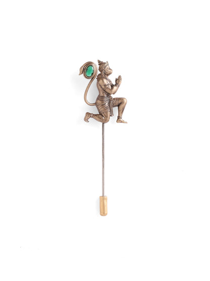 Hanuman Shakti gift set - antique gold gift set for men with hanuman shakti motif, side view