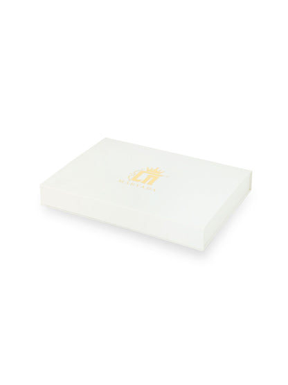 The Divine Protection gift set - antique gold gift set for men with divine protection motif, angled view (2)