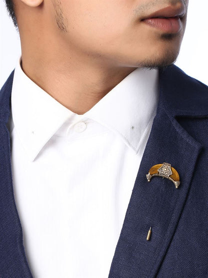 The crescent Moon Stone Pin